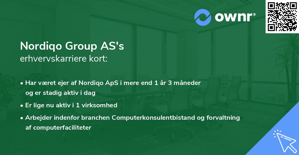 Nordiqo Group AS's erhvervskarriere kort