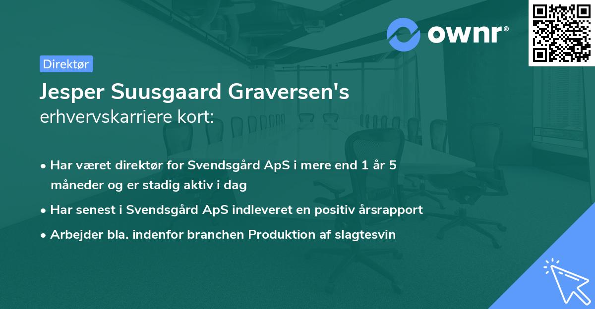 Jesper Suusgaard Graversen's erhvervskarriere kort