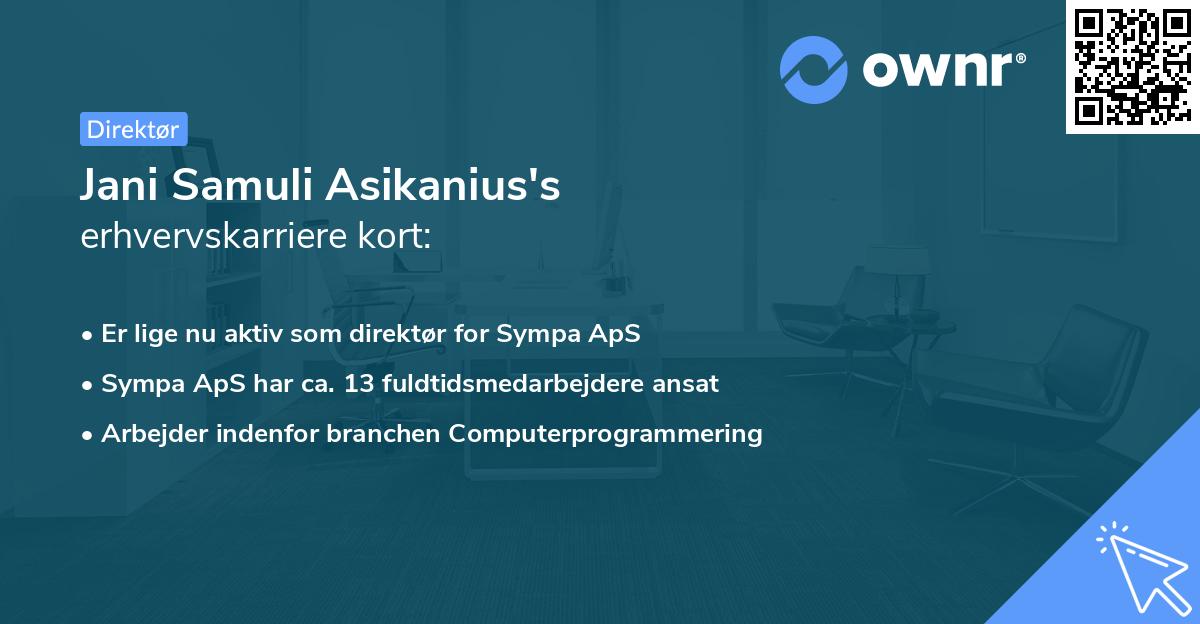 Jani Samuli Asikanius's erhvervskarriere kort