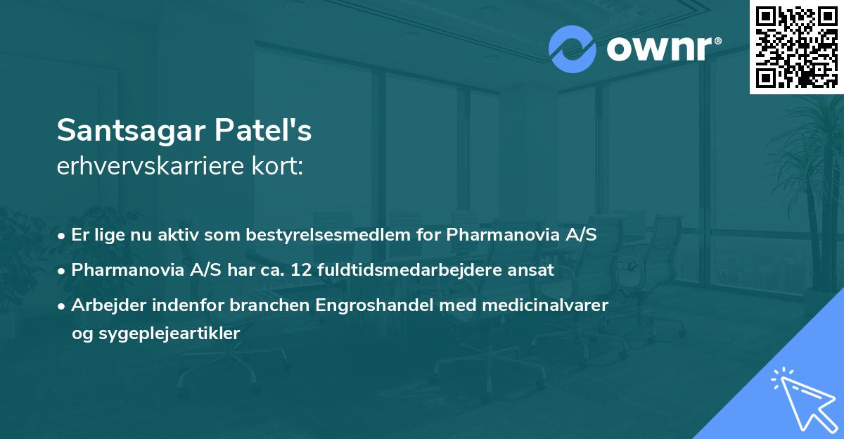 Santsagar Patel's erhvervskarriere kort