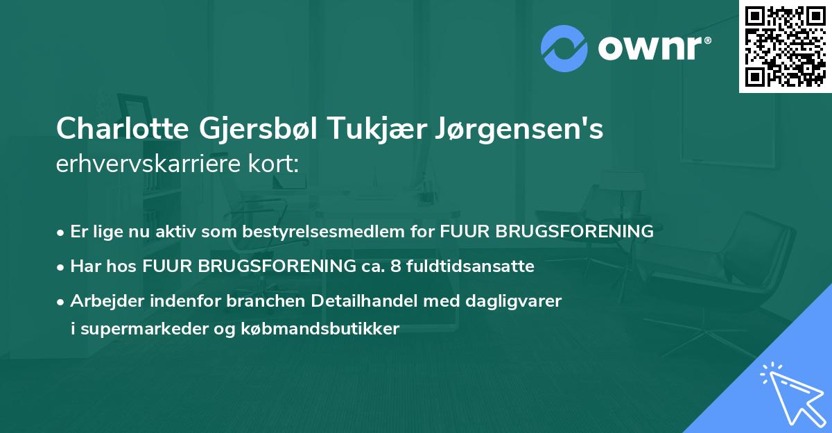 Charlotte Gjersbøl Tukjær Jørgensen's erhvervskarriere kort