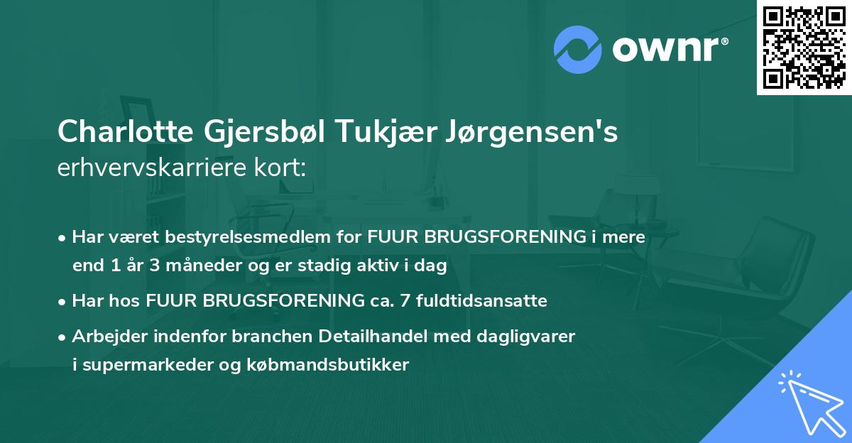 Charlotte Gjersbøl Tukjær Jørgensen's erhvervskarriere kort