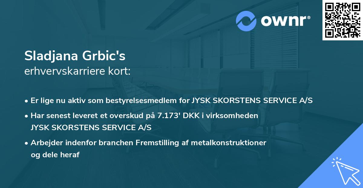 Sladjana Grbic's erhvervskarriere kort