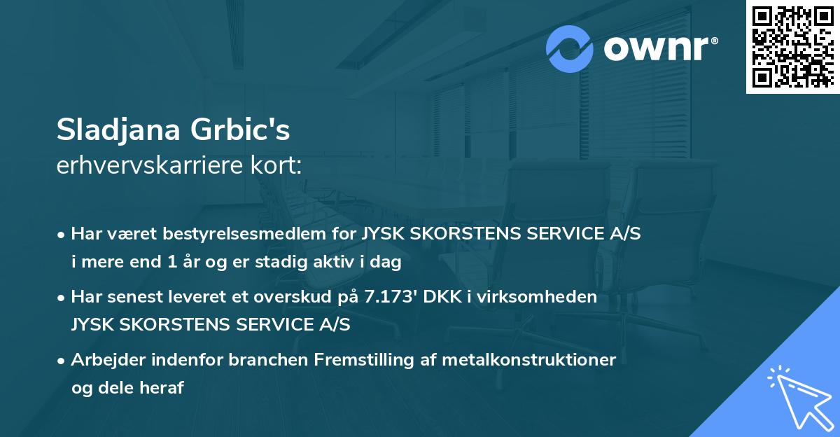 Sladjana Grbic's erhvervskarriere kort