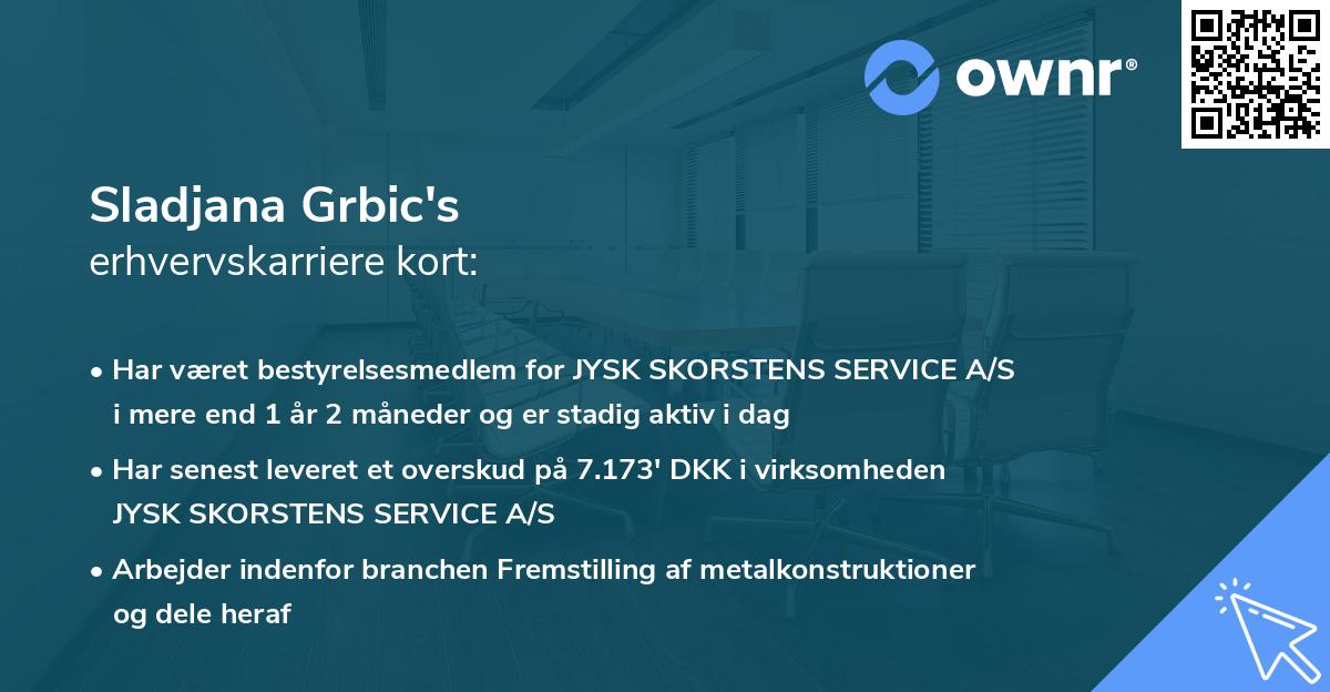 Sladjana Grbic's erhvervskarriere kort