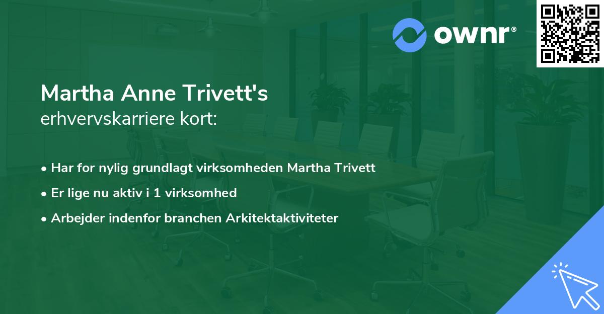 Martha Anne Trivett's erhvervskarriere kort