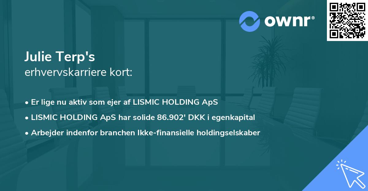 Julie Terp's erhvervskarriere kort
