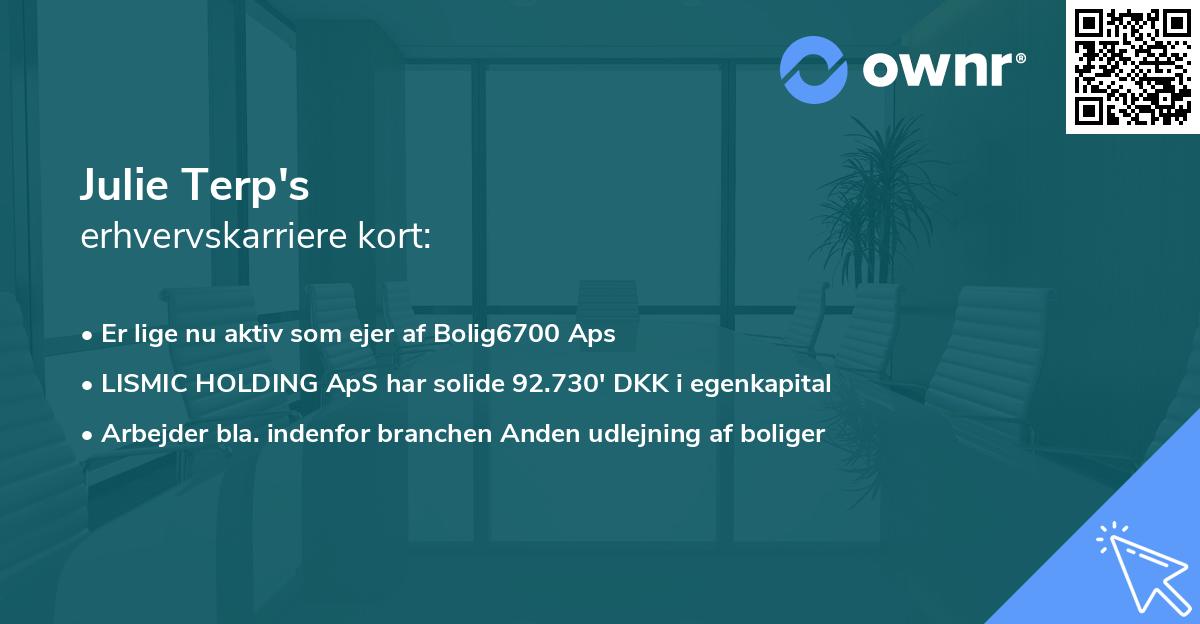 Julie Terp's erhvervskarriere kort