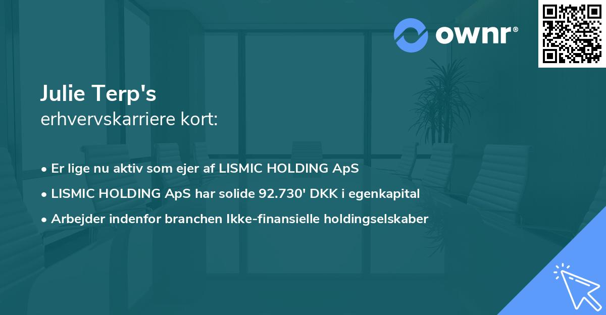 Julie Terp's erhvervskarriere kort