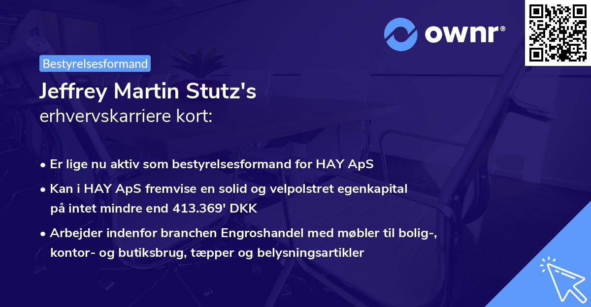 Jeffrey Martin Stutz's erhvervskarriere kort