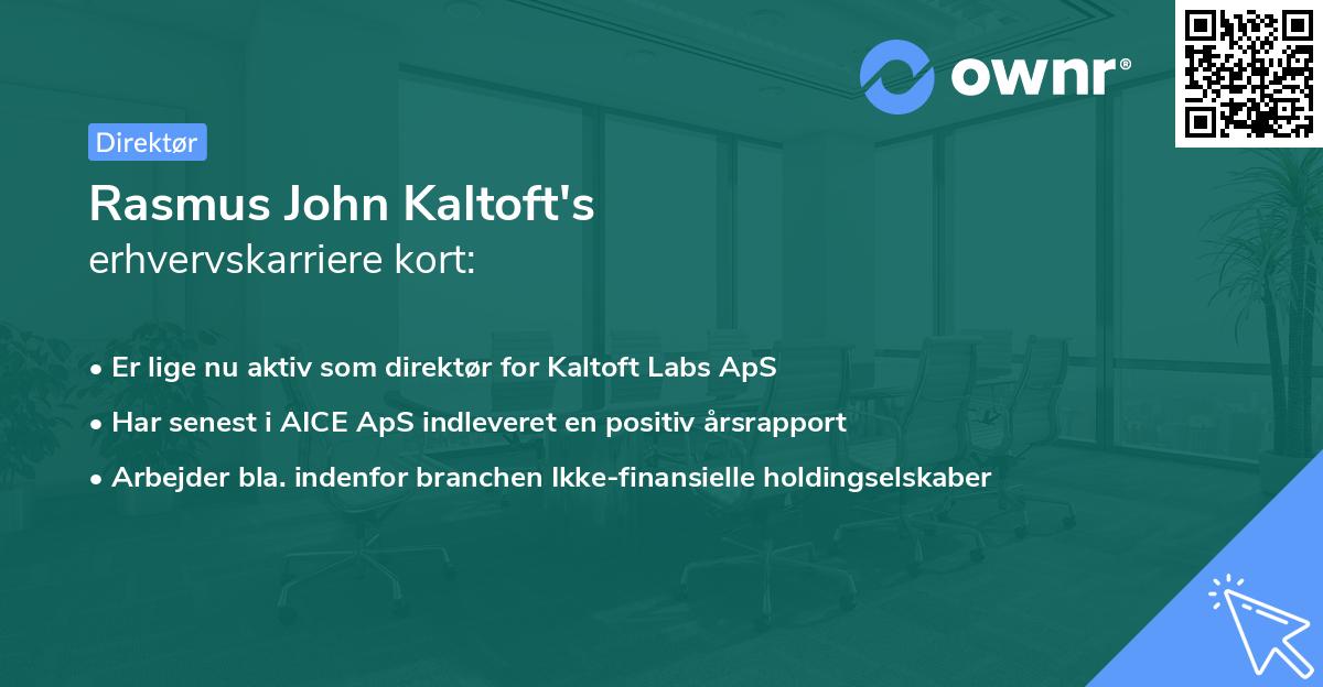 Rasmus John Kaltoft's erhvervskarriere kort