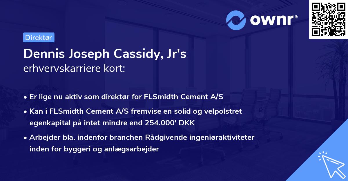 Dennis Joseph Cassidy, Jr's erhvervskarriere kort