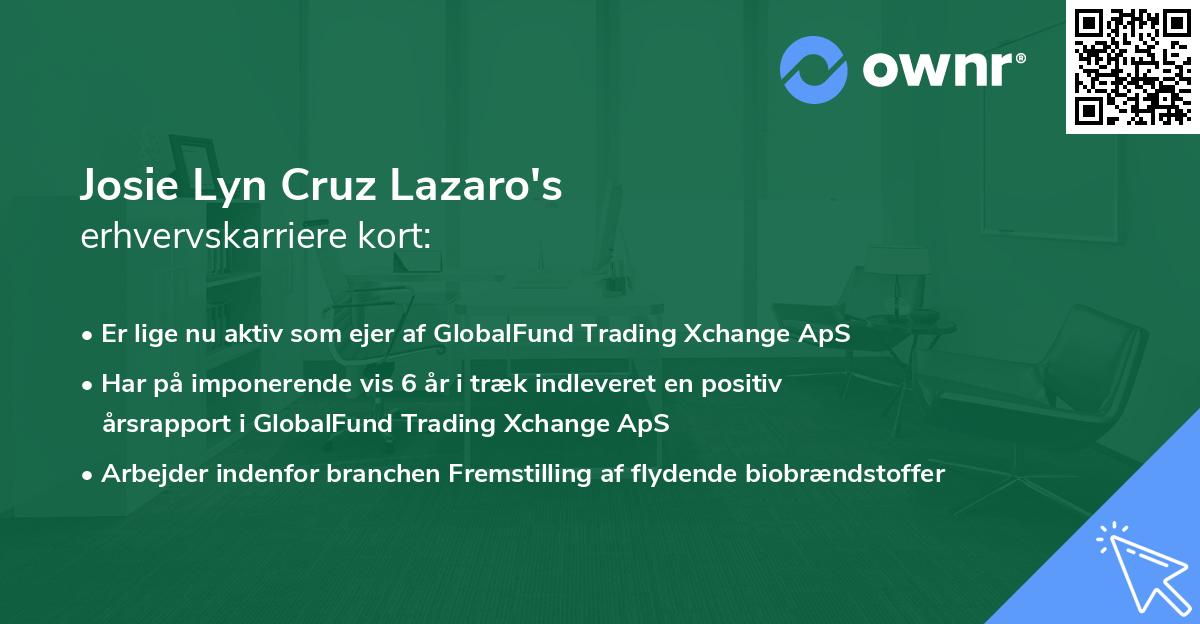 Josie Lyn Cruz Lazaro's erhvervskarriere kort