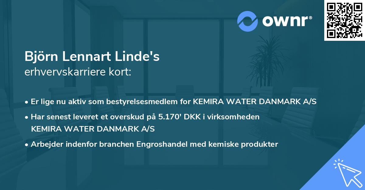 Björn Lennart Linde's erhvervskarriere kort