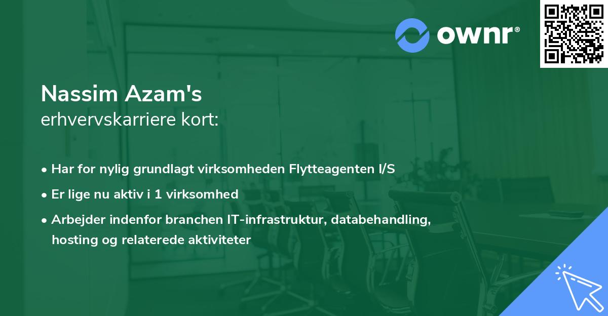 Nassim Azam's erhvervskarriere kort