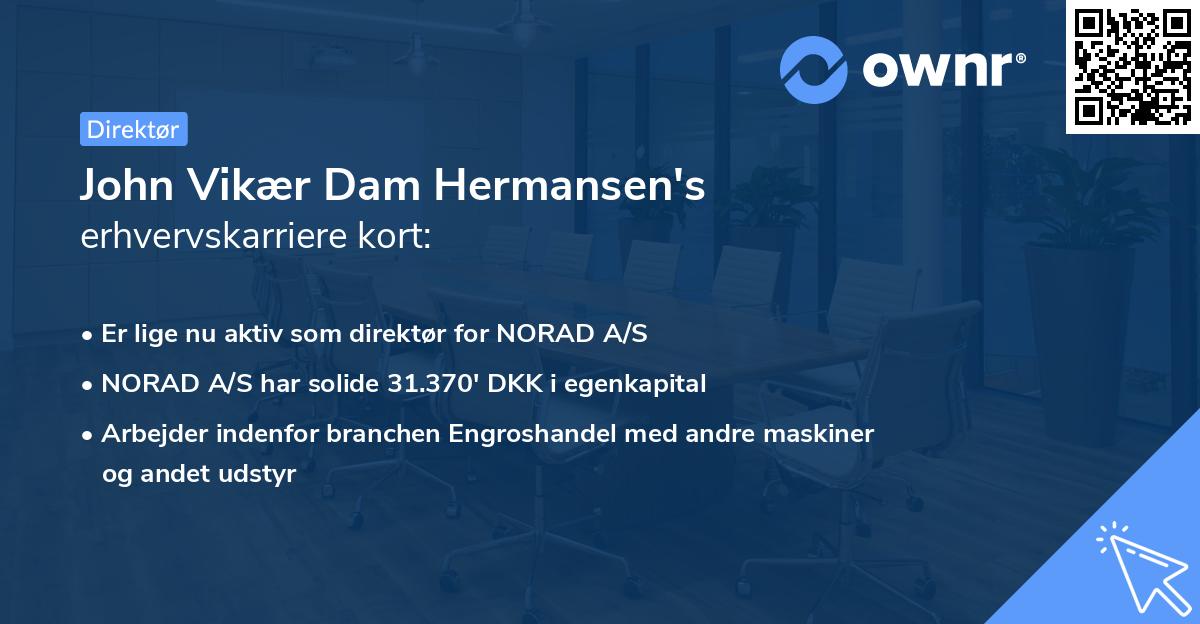 John Vikær Dam Hermansen's erhvervskarriere kort