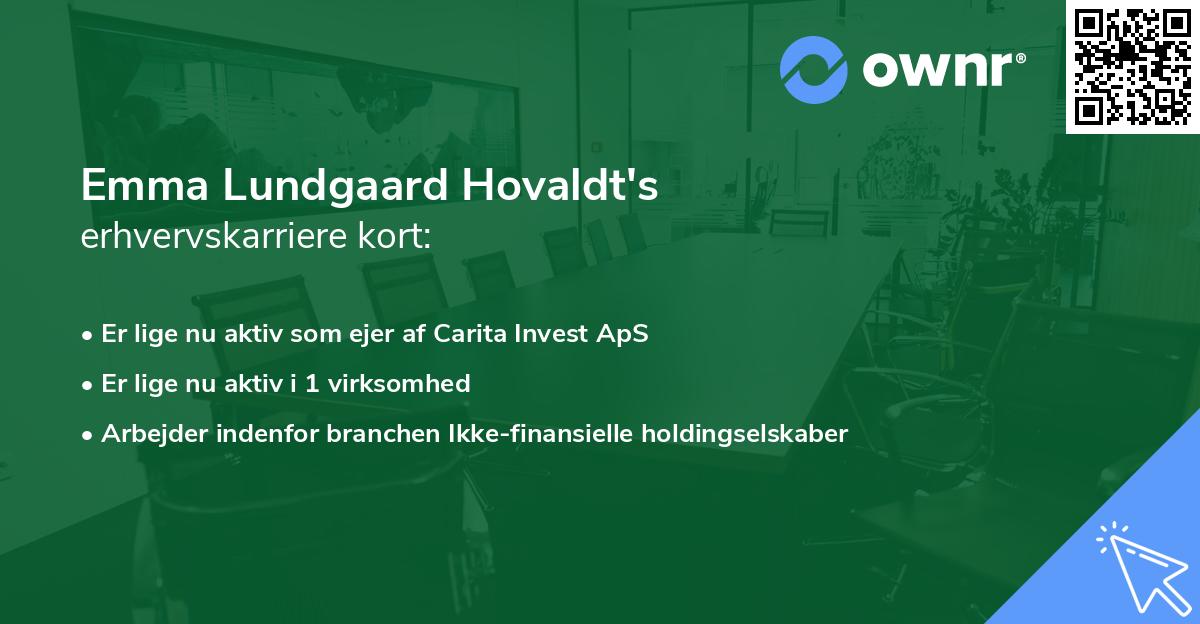 Emma Lundgaard Hovaldt's erhvervskarriere kort
