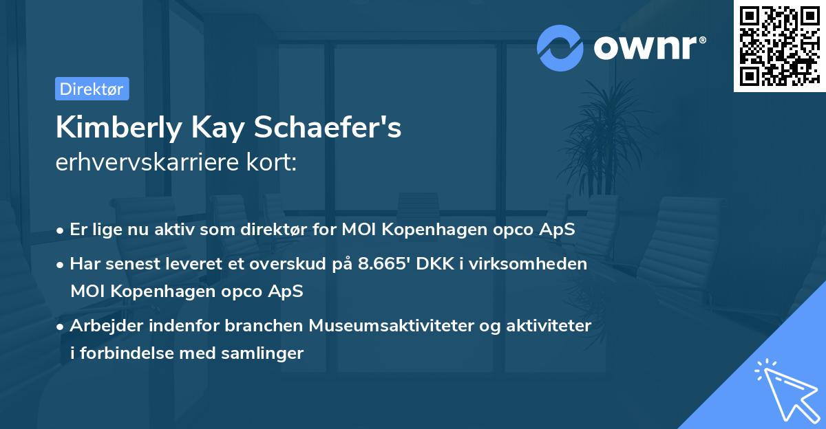 Kimberly Kay Schaefer's erhvervskarriere kort