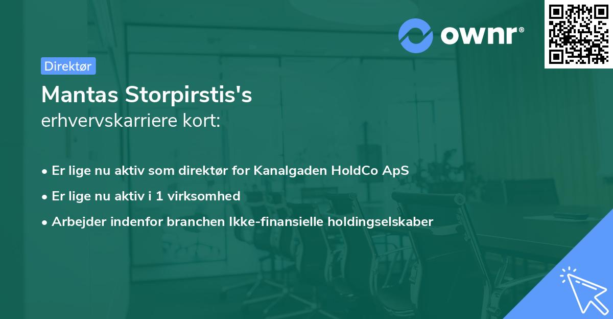 Mantas Storpirstis's erhvervskarriere kort