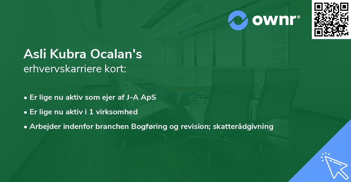 Asli Kubra Ocalan's erhvervskarriere kort