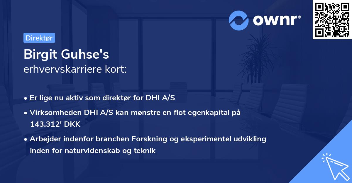 Birgit Guhse's erhvervskarriere kort