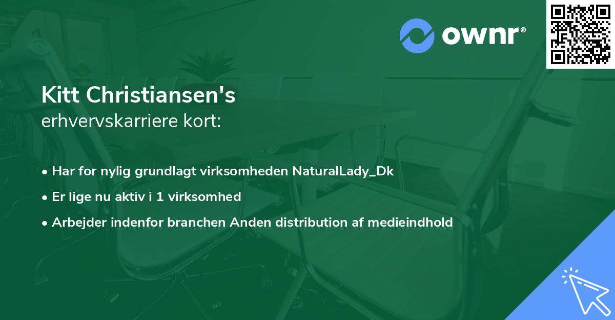 Kitt Christiansen's erhvervskarriere kort