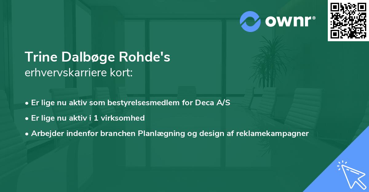 Trine Dalbøge Rohde's erhvervskarriere kort
