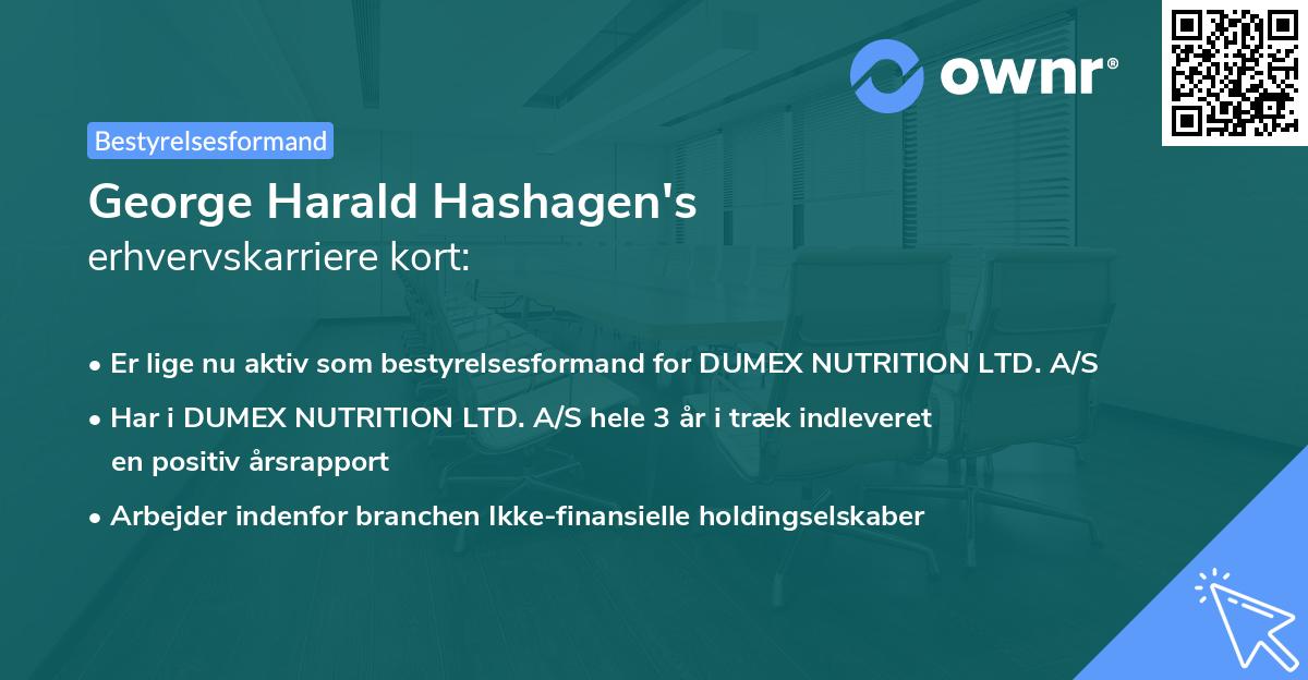 George Harald Hashagen's erhvervskarriere kort