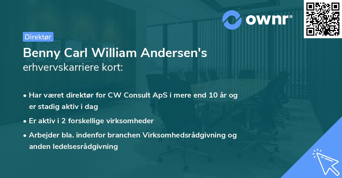 Benny Carl William Andersen's erhvervskarriere kort