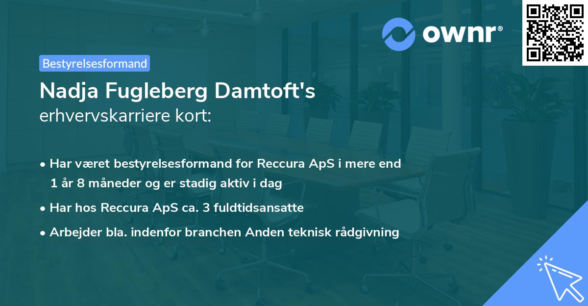 Nadja Fugleberg Damtoft's erhvervskarriere kort