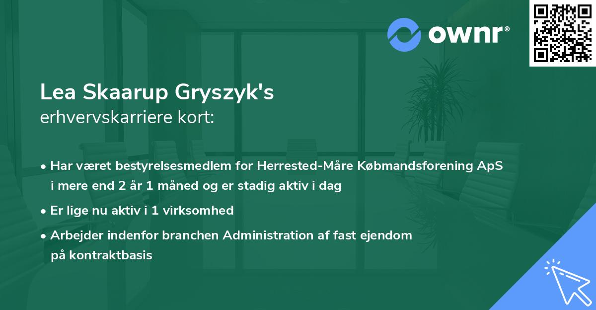 Lea Skaarup Gryszyk's erhvervskarriere kort