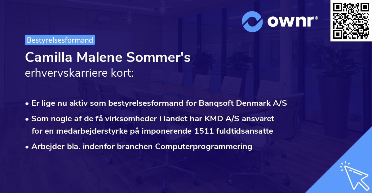 Camilla Malene Sommer's erhvervskarriere kort
