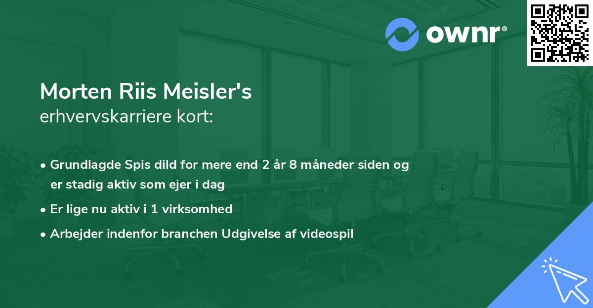 Morten Riis Meisler's erhvervskarriere kort