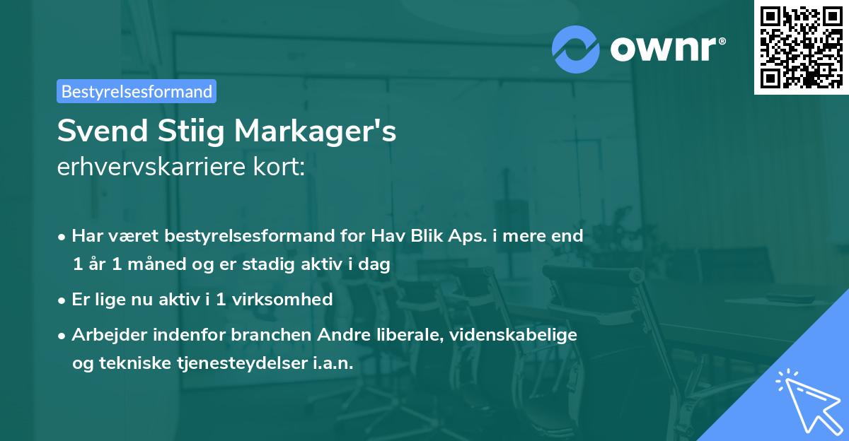 Svend Stiig Markager's erhvervskarriere kort