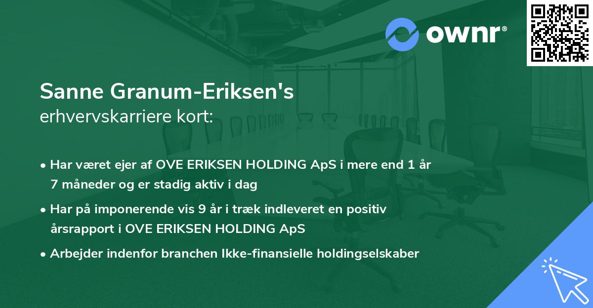 Sanne Granum-Eriksen's erhvervskarriere kort
