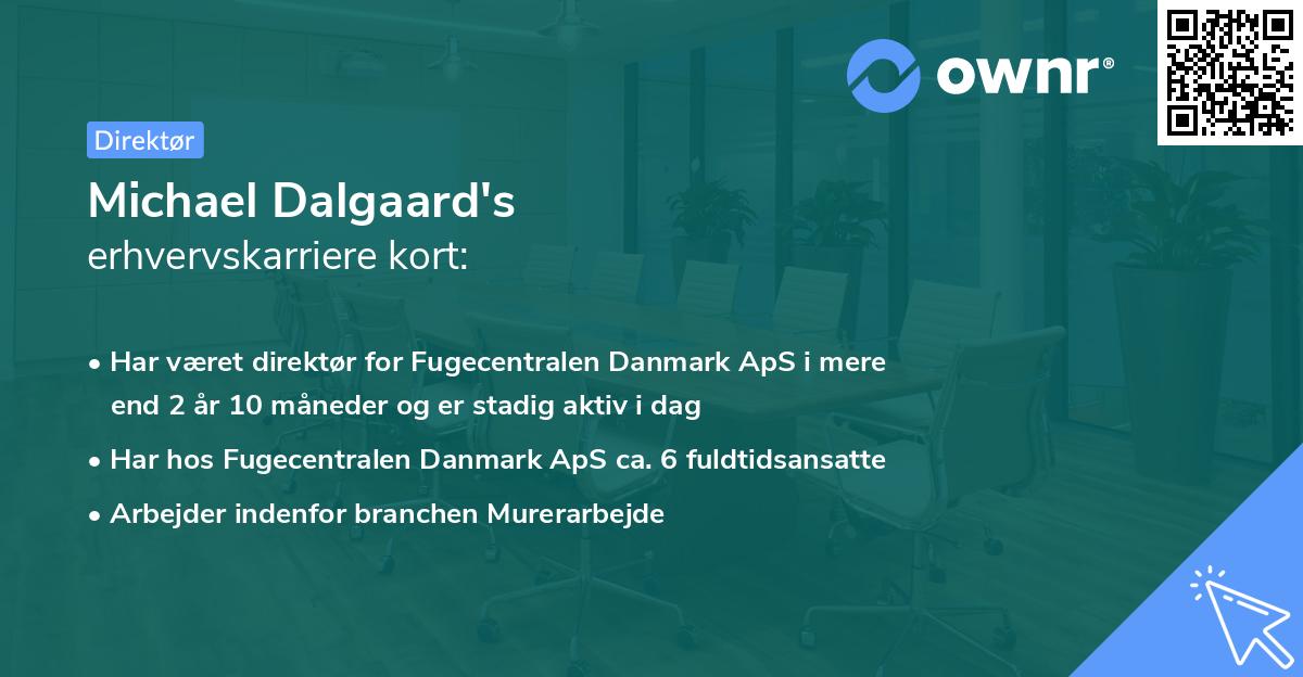 Michael Dalgaard's erhvervskarriere kort