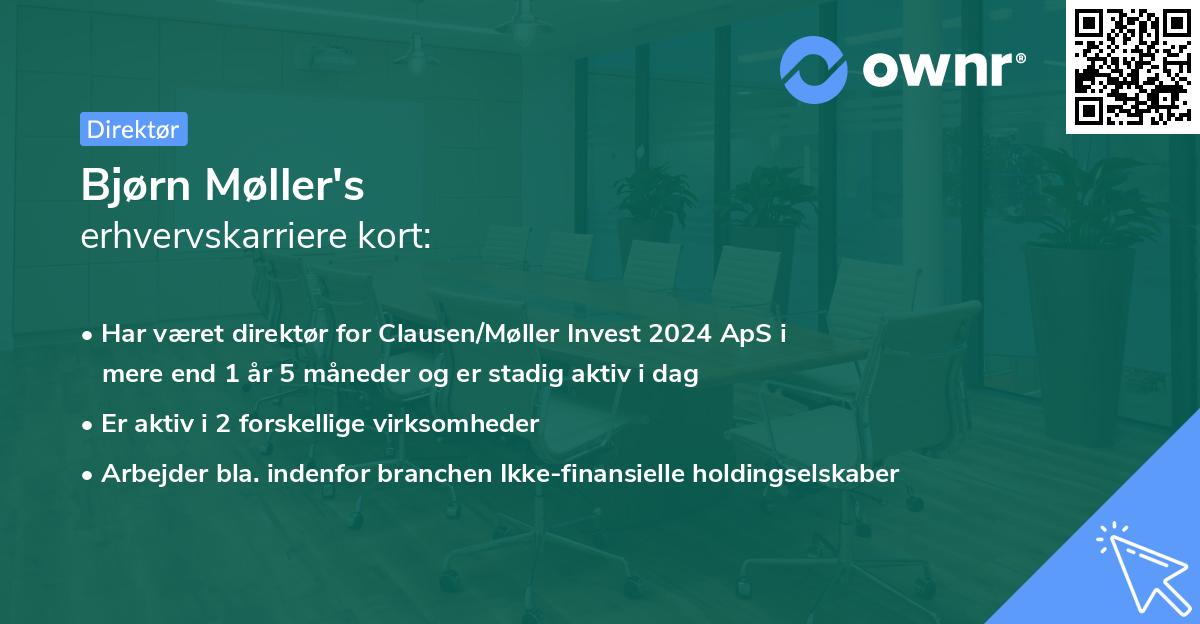 Bjørn Møller's erhvervskarriere kort