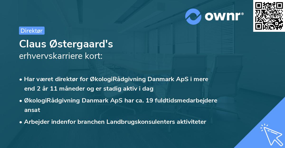Claus Østergaard's erhvervskarriere kort