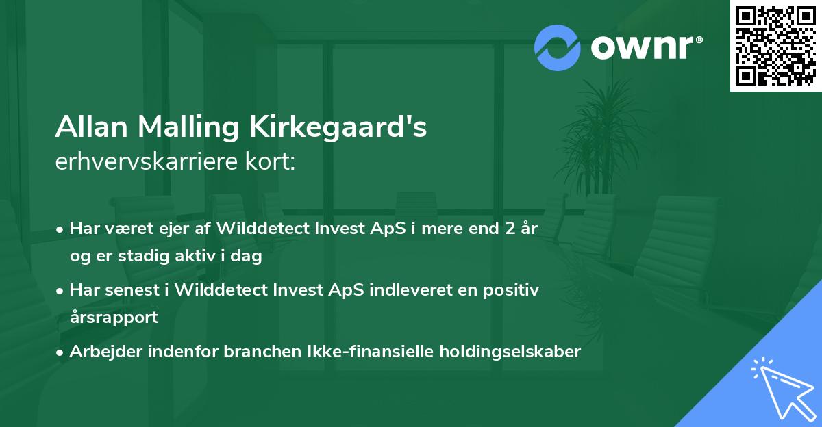 Allan Malling Kirkegaard's erhvervskarriere kort