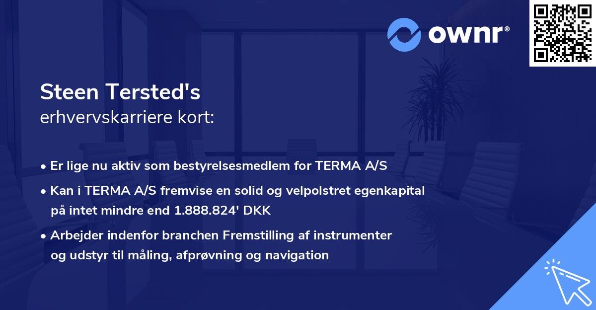 Steen Tersted's erhvervskarriere kort