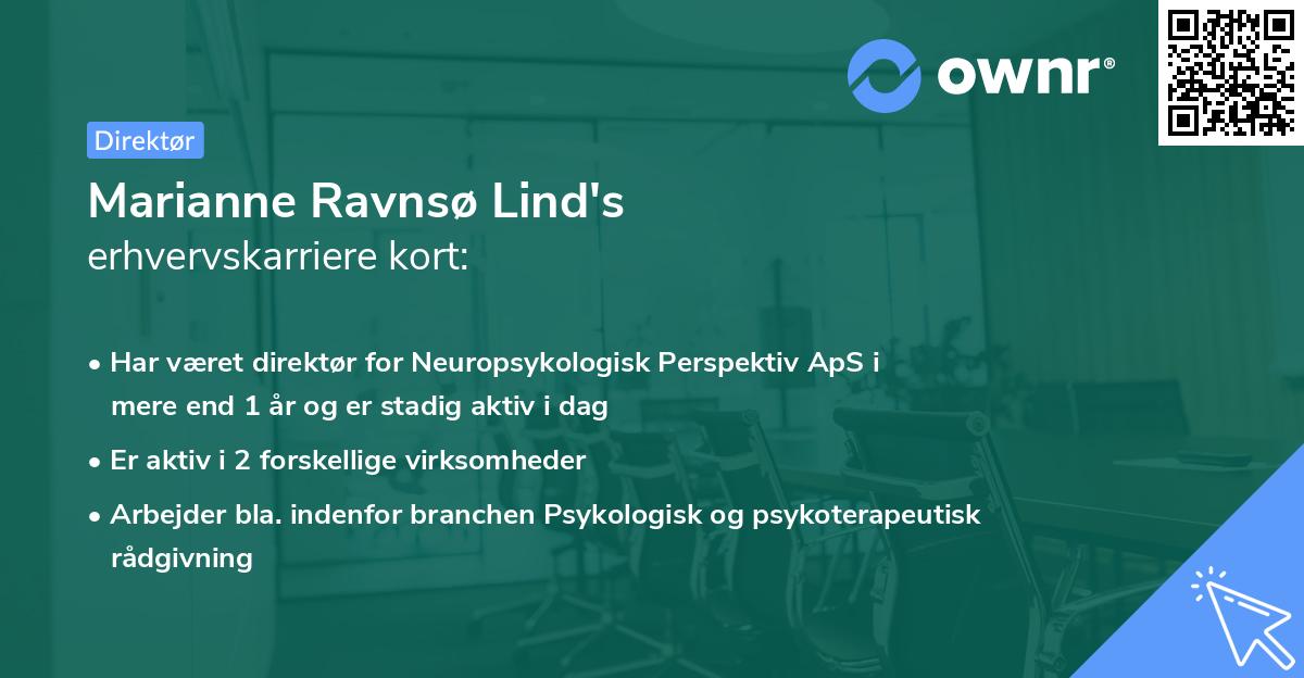 Marianne Ravnsø Lind's erhvervskarriere kort