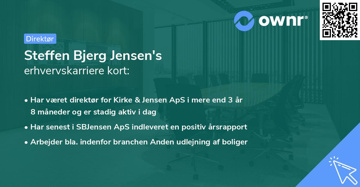 Steffen Bjerg Jensen's erhvervskarriere kort