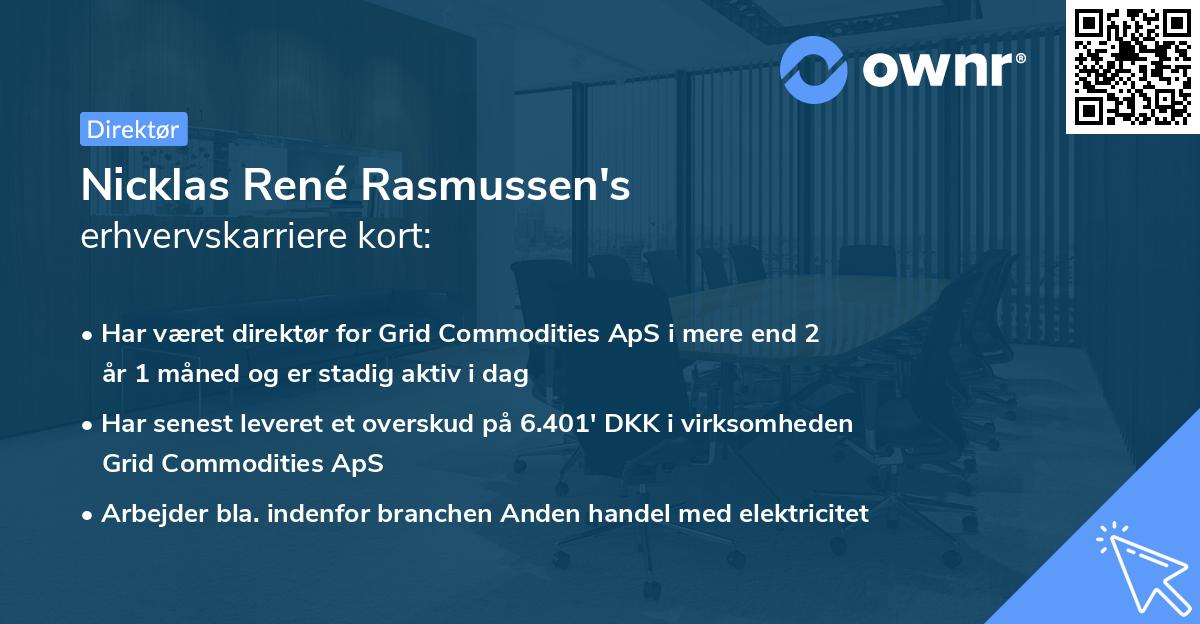 Nicklas René Rasmussen's erhvervskarriere kort