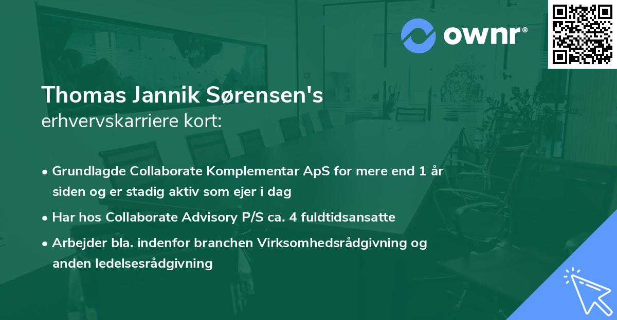 Thomas Jannik Sørensen's erhvervskarriere kort