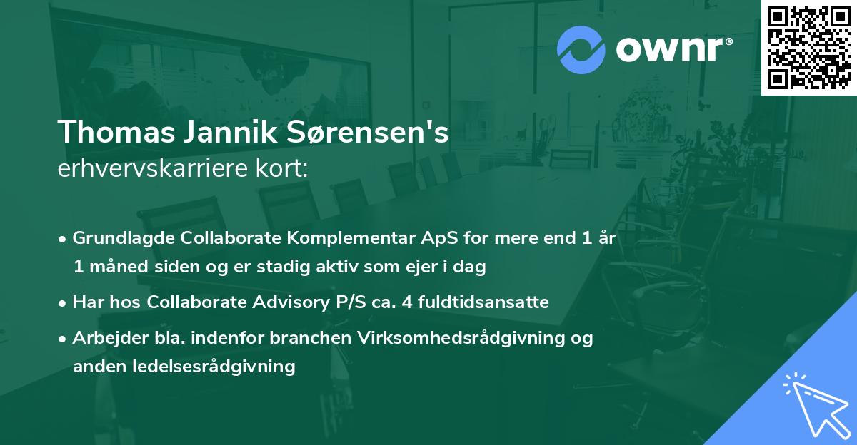 Thomas Jannik Sørensen's erhvervskarriere kort