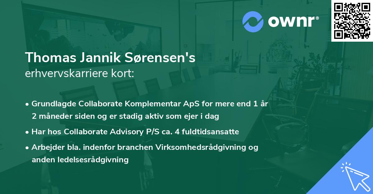 Thomas Jannik Sørensen's erhvervskarriere kort