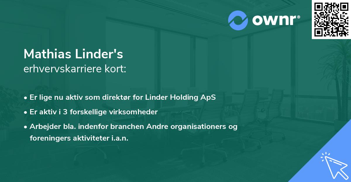 Mathias Linder's erhvervskarriere kort