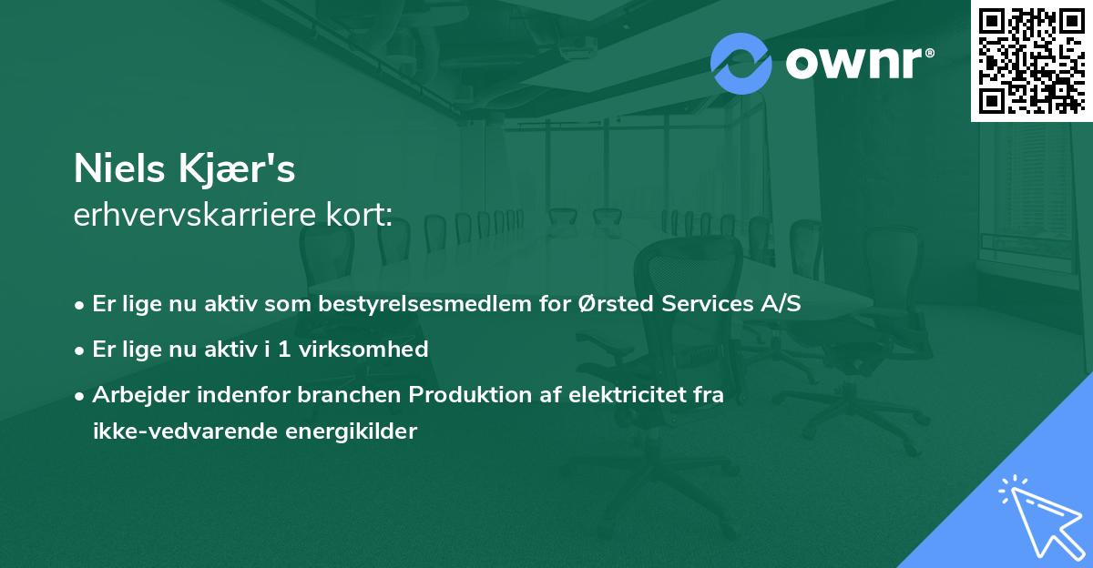 Niels Kjær's erhvervskarriere kort