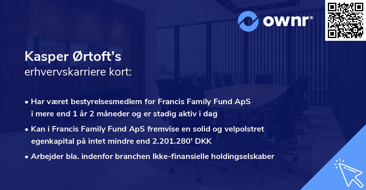 Kasper Ørtoft's erhvervskarriere kort