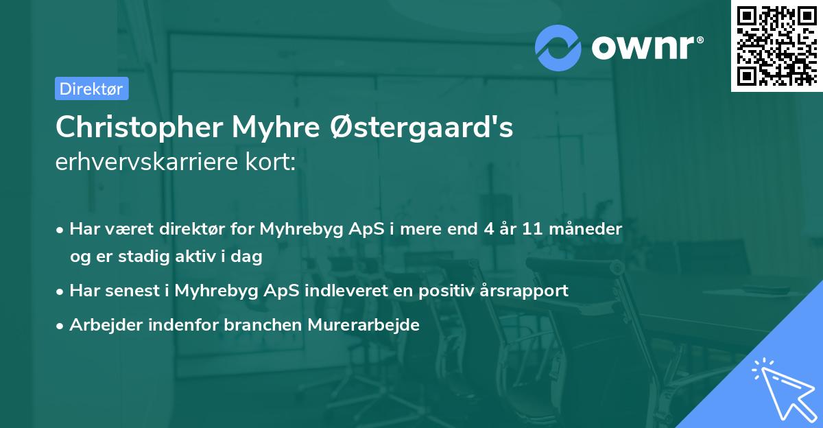 Christopher Myhre Østergaard's erhvervskarriere kort